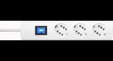 Kopp 234002010 Stekkerdoos met schakelaar 3-voudig Wit Randaarde stekker 1 stuk(s)