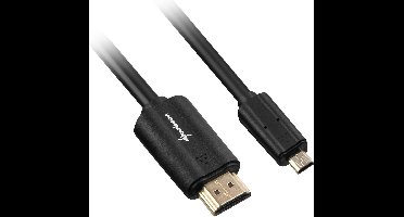 Sharkoon HDMI naar Micro HDMI 2.0 1M - Zwart