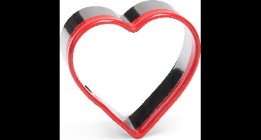 uitsteekvorm hart 6,5 x 6,5 cm rvs zilver/rood