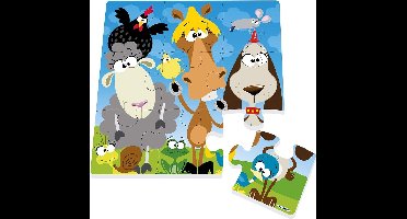 Stamp Vloerpuzzel Countryside Animals Blauw/groen 9-delig