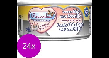 Renske Kat Adult Verse 70 g - Kattenvoer - 24 x Kip&Konijn