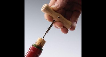 Westmark Kurkentrekker, open spiraal, lengte: 10,4 cm, hout/staal, Woody, lichtbruin/zilver, 10122270