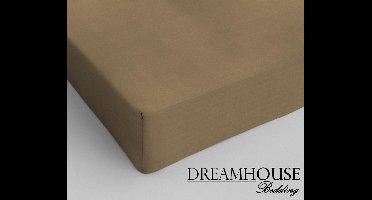 Dreamhouse Katoen Hoeslaken - 90x200 cm - Taupe - Eenpersoons
