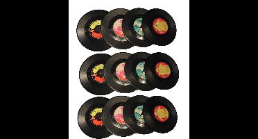 LP Onderzetter - 12 stuks - zwart/kleur