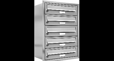 Brievenbus 5 adressen met rand ( inbouw)