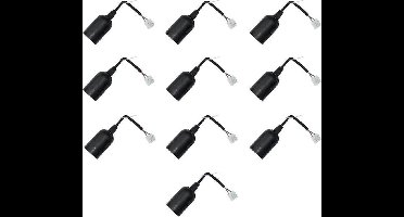 10 stuks Verhuisfitting E27 Kunststof lamphouder Zwart en kroonsteen 2-polig