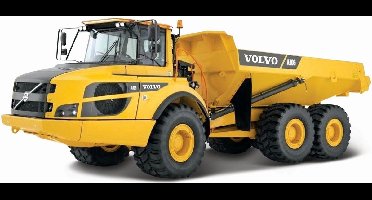 Bburago Volvo A25G - Modelauto - Schaal 1:50 - Geel/Grijs