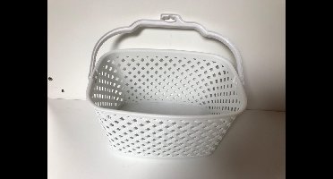 Wasknijpermandje kunststof wit