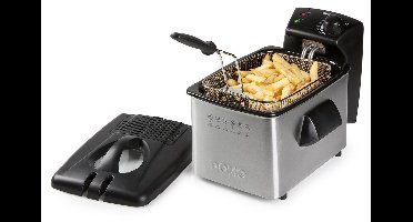 DOMO DO464FR Friteuse - Frituurpan - 3L - PFAS-vrij - 2200 W - Inox/Zwart