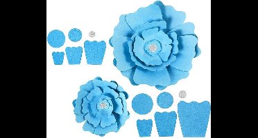 Bloemen - Lichtblauw - Blauw - 15+25 cm - 230 gram - 2 stuk
