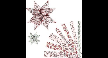 Vlechtstroken - Papierstroken Rood/Wit - DIY Knutselstroken - Handgemaakt Papier - Hobby Strookjes - Formaat 44+78cmx6,5+11,5cmx15+25 mm - Set van 48