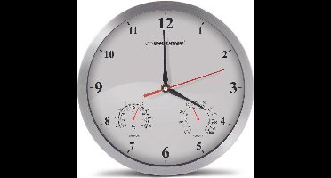 Esperanza Washington | Grote Wandklok ø30cm |inclusief temperatuur- en luchtvochtigheidsmeter | Wit