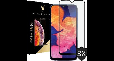 Screenprotector geschikt voor Samsung A10 - 3x FullGuard Glas Screen Protector