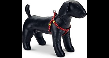 Beeztees nylon borsttuig Stars rood 46-75 cm x 20 mm