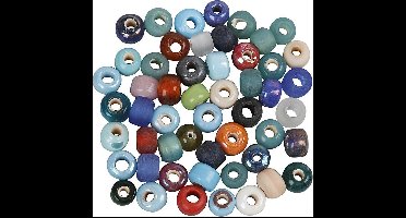 Glaskralen Mix 9mm - DIY Kralen - Diverse Kleuren - Ronde Kralen - Gatgrootte 2,5-3mm - 500 gram