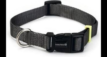 Beeztees nylon halsband uni donkergrijs 35-50 cm x 20 mm