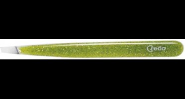 Credo Glitterpincet – RVS – Schuin – Groen – 9,5 cm.