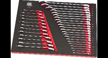 AOK Professionele 34 Delige Ring / Ratel / Steeksleutelset Foam Inlay