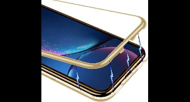 Magnetisch Hoesje geschikt voor Apple iPhone Xr Aluminium Metalen Case iCall - Goud