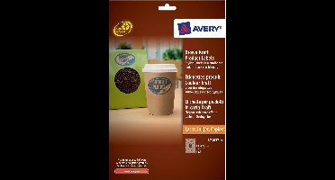 Avery L7103-20 Ovaal Etiket 63.5x42.3mm Bruin/karton - 360 etiketten