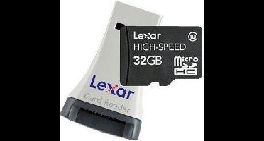 Lexar 32GB MicroSDHC Card - Class 10 - incl MicroSD USB Reader