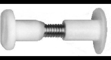 koppelbouten lang. met moer.M6x36mm. lang. wit. 4 stuks. Deltafix.