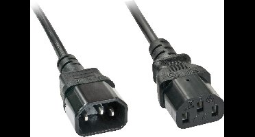 Lindy - Stroomverlengkabel - IEC 60320 C13 naar IEC 60320 C14 - 3 m - zwart