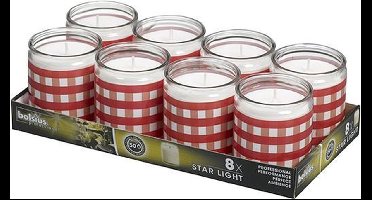 Bolsius Horeca Star Light Moods Checkers tray 82/68 Rood (8 stuks)