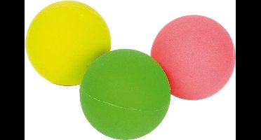 Beachball Ballen Set 3 Stuks – Fluor Roze/Geel/Groen Ø4 cm – Strandspel & Vervangingsballen – Recreatief Spel – Engelhart