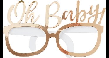 Papieren brillen Oh Baby goud (8 stuks)