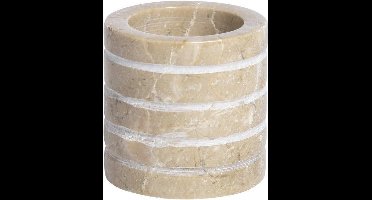 PTMD Marmer Waxinelichthouder, Theelicht - Crème (3 stuks)