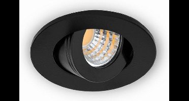 Groenovatie Inbouwspot LED - 3W - Rond - Kantelbaar - Dimbaar - Ø 52 mm - Zwart