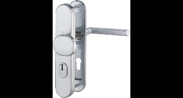 Hoppe Stockholm RVS veiligheidsgarnituur - cg72mm (kerntrek) - knop/kruk - deurdikte 54mm