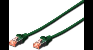 Digitus DK-1644-050/G RJ45 Netwerkkabel, patchkabel CAT 6 S/FTP 5.00 m Groen Halogeenvrij, Verdraaide paren, Snagless,