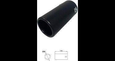 Zwart Uitlaatsierstuk Rond - passend 45-76 mm