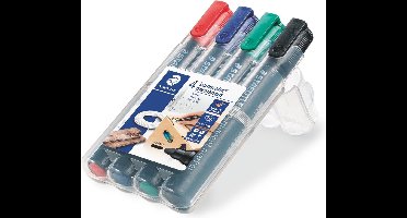 STAEDTLER Lumocolor permanent marker ronde punt - box 4 st