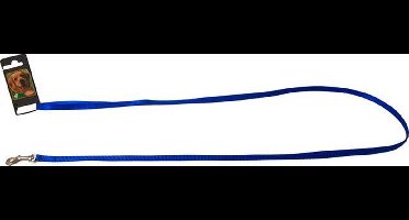 Hondenriem looplijn Nylon lijn enkel 10 mm x 130 cm Blauw