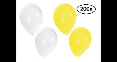 Ballonnen helium 200x geel en wit