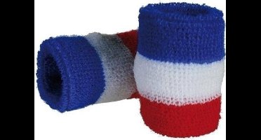 Pols zweetbandjes met Nederlandse vlag - 2 stuks
