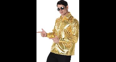 Vegaoo - Gouden disco blouse voor mannen