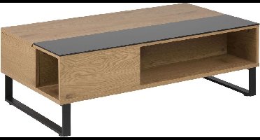 Giga Living Salontafel Archie - Naturel/Zwart Uitschuifbaar - 110x60x35cm