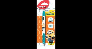 Maped Minions Twintip 4 kleuren balpen op blister
