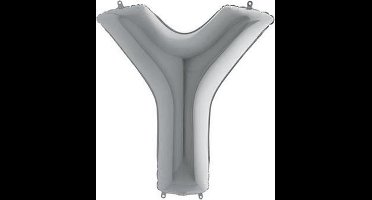 Folieballon letter 'Y' zilver (100cm)