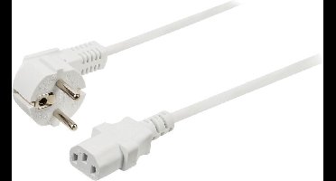 Valueline stroomkabel Schuko gehoekt mannelijk - IEC-320-C13 2,00 m wit