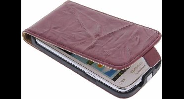 Bordeaux kreukelleder flipcase - Samsung Galaxy Core i8260