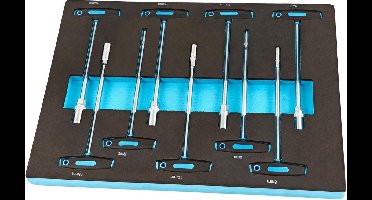 9 T-Greep Dopsleutel Foam inlay voor Gereedschapswagen