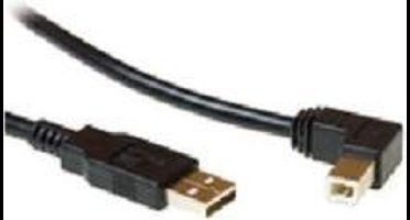 Microconnect USBAB2ANGLED2 USB-kabel USB 2.0 1,8 m USB A USB B Zwart