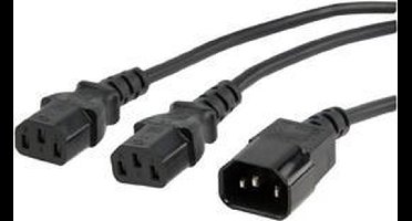 Valueline CEE - 2 x CEE, M/F, 2.0m electriciteitssnoer Zwart 2 m