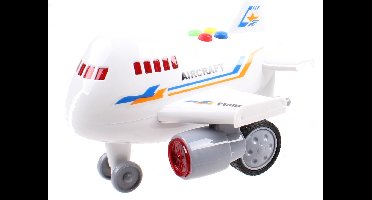 Jonotoys Aircraft Vliegtuig Met Licht En Geluid 14 Cm Wit