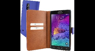 Mobiparts - blauwe premium booktype hoes - Samsung Galaxy Note 4